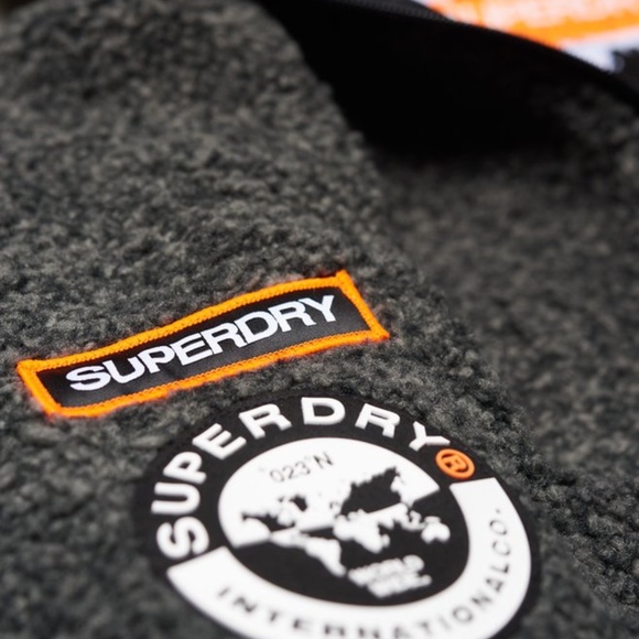 SUPERDRY Sherpa Fleece Zip Hoodie – Charcoal Gray - Picture 5 of 11